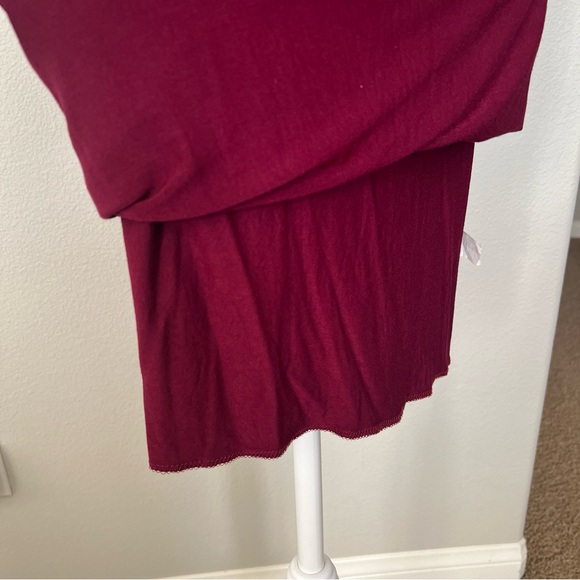 Velvet Torch Burgundy Long Sleeve Scoop Neck Body Con Midi Dress Size Small - Picture 5 of 9